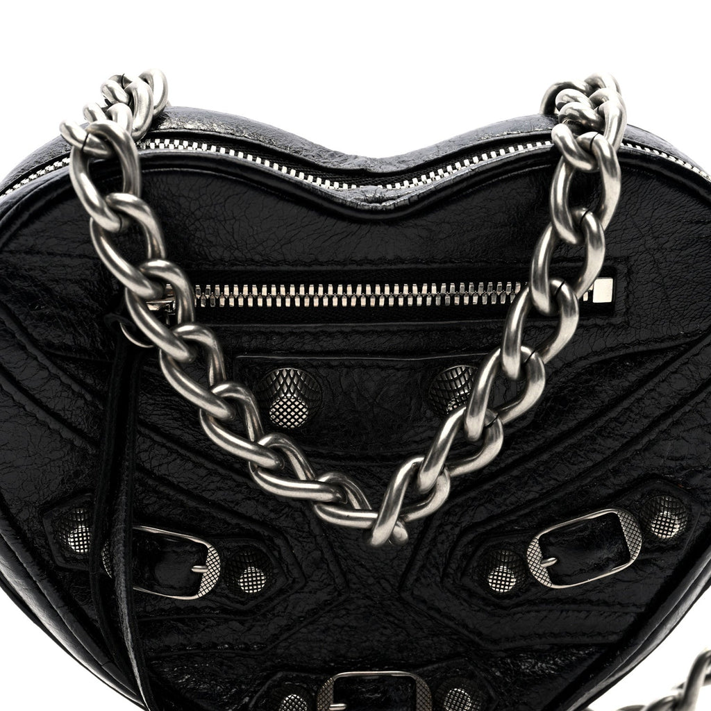 Agneau Arena Mini Le Cagole Heart Bag Black