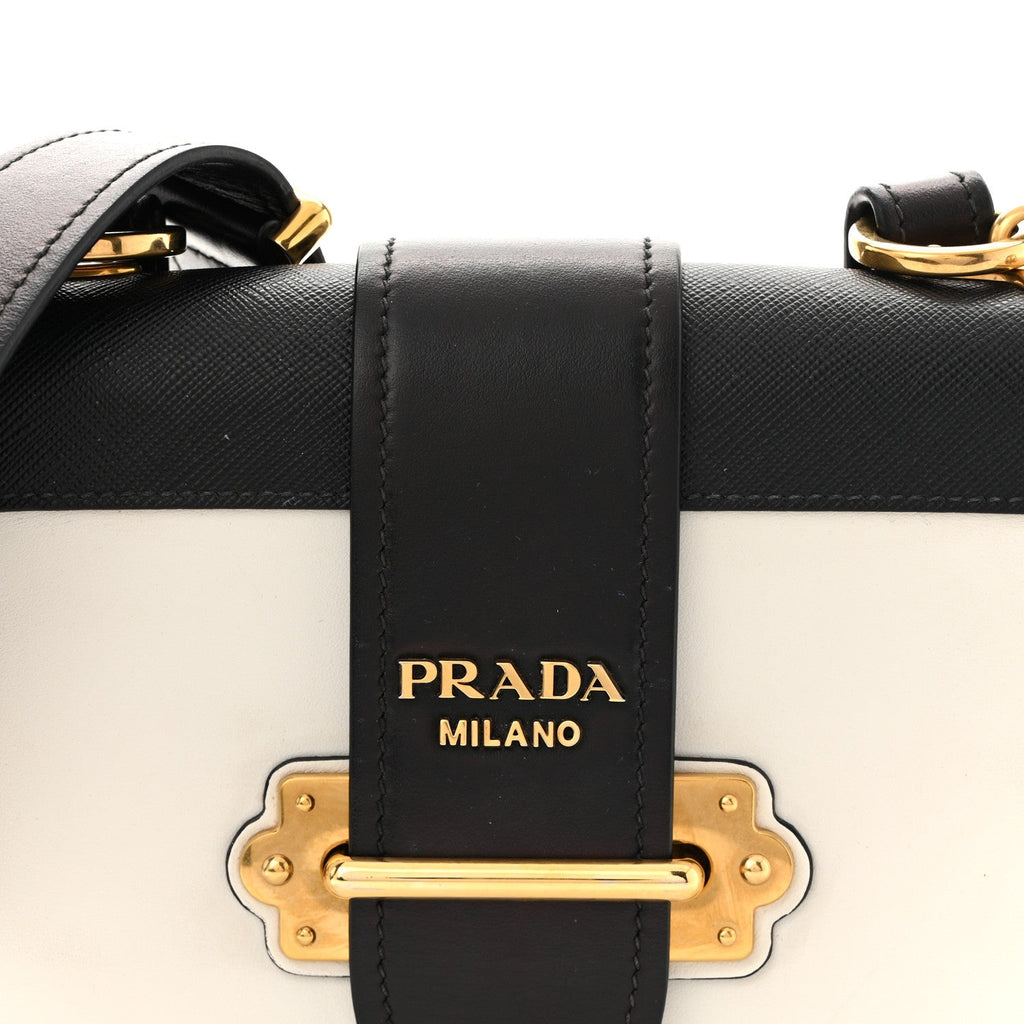 City Calf Saffiano Cahier Bag Talco Black