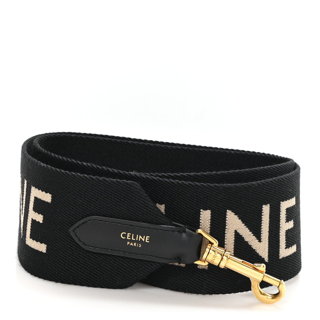 Jacquard Wool Logo Short Strap Black Beige