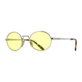 Loewe Sunglasses Oval Full Rim, Shiny Palladium Frame and Yellow Lens LW40151U16J
