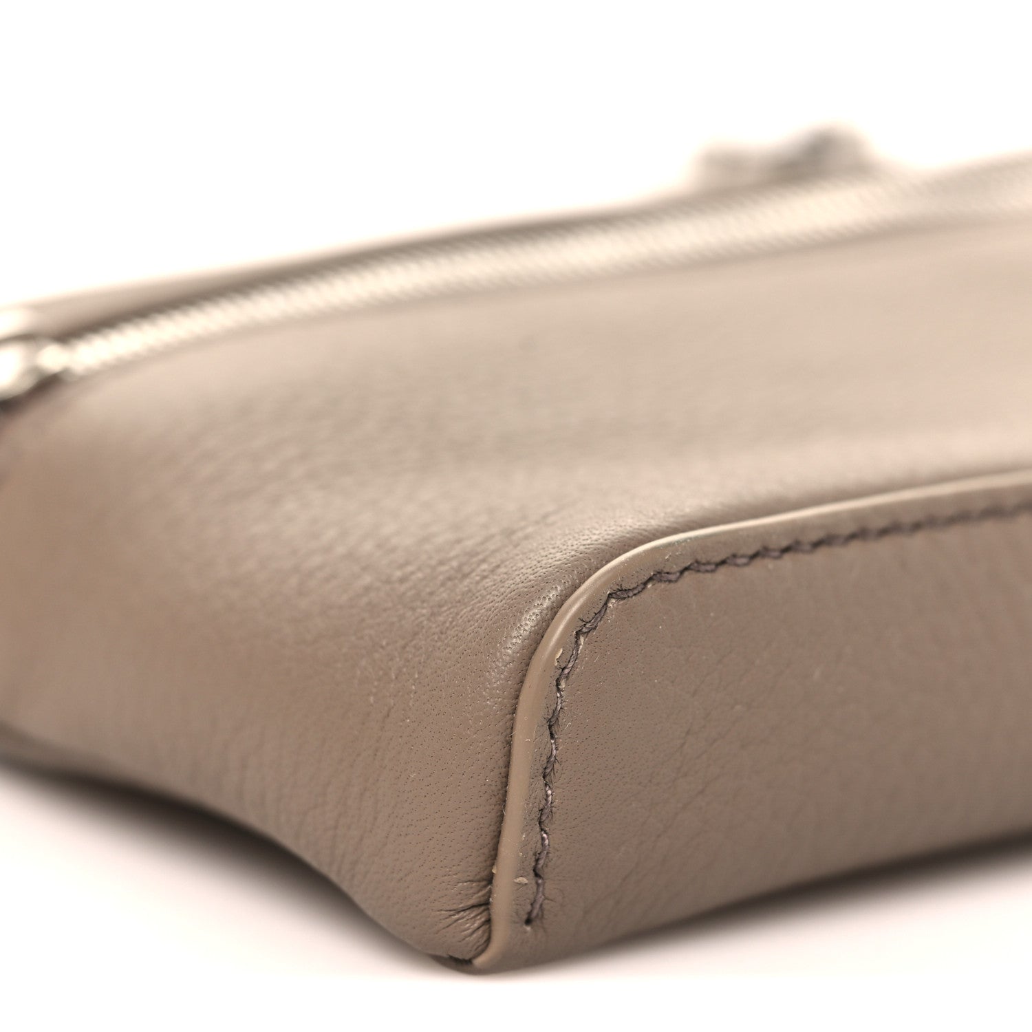 Grained Calfskin Extra Pocket Mini Pouch Warm Mastic