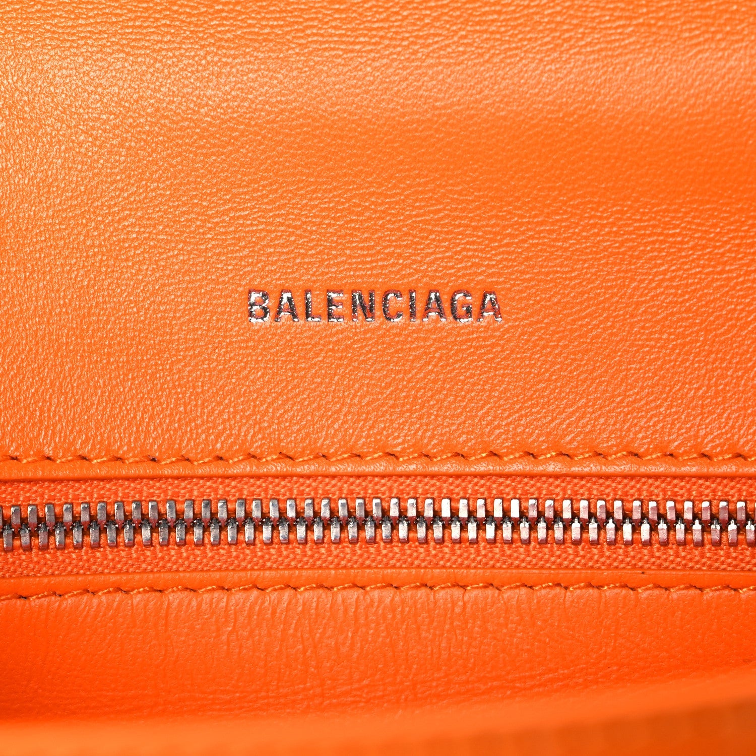 Shiny Calfskin Crocodile Embossed Small Hourglass Top Handle Bag Pop Orange