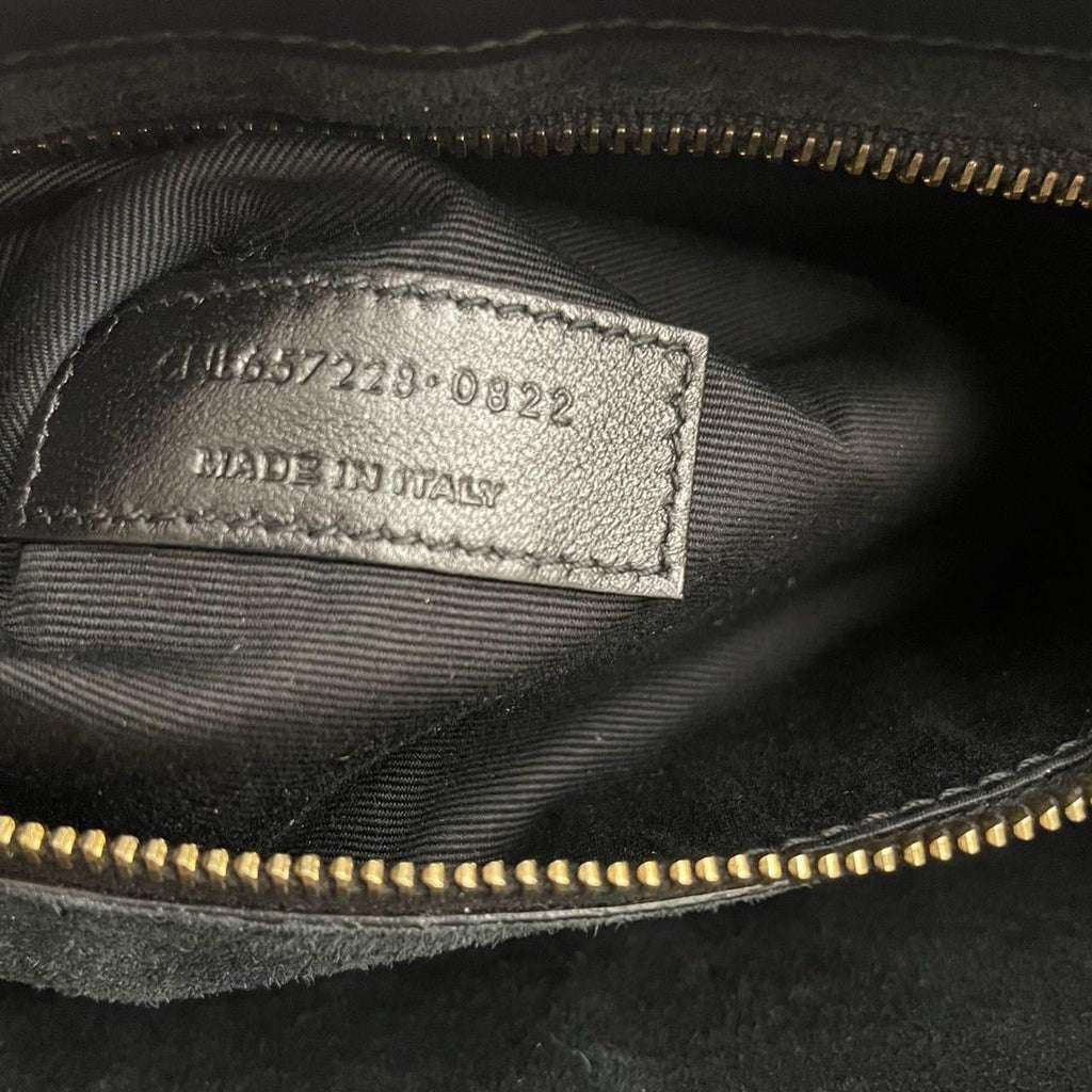 Saint Laurent Le 5 a 7 Black Hobo Bag  with Gold Hardware