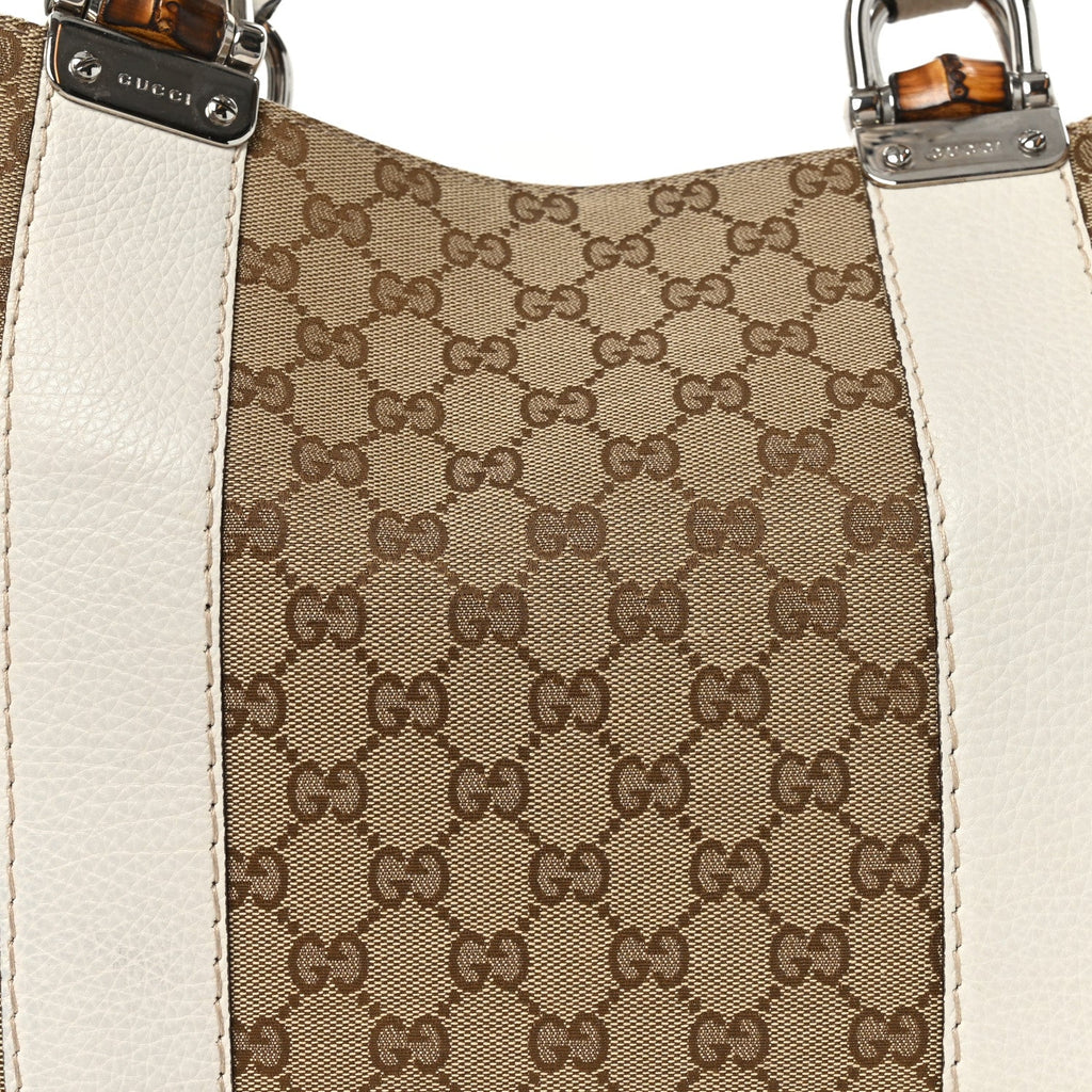 Monogram Medium Bamboo Bar Tote Off White