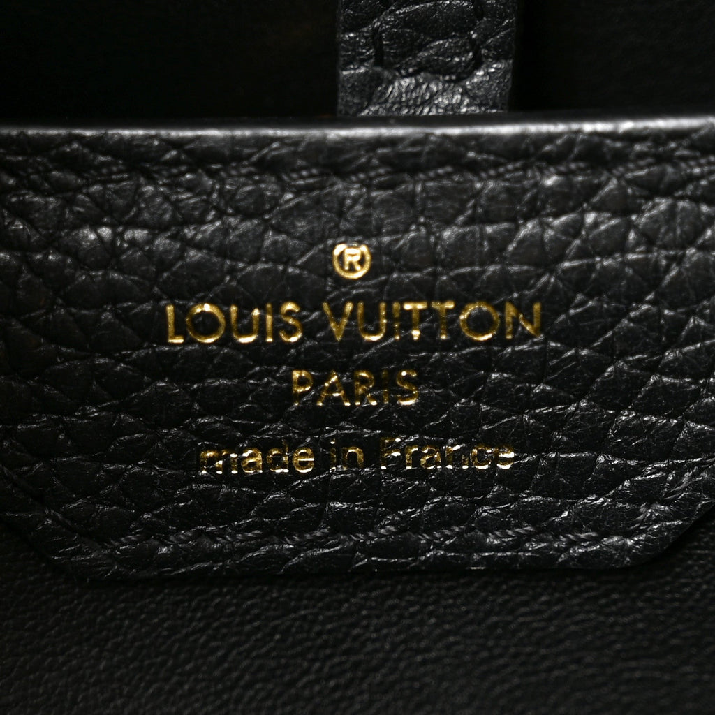 Taurillon Studded Capucines PM Black