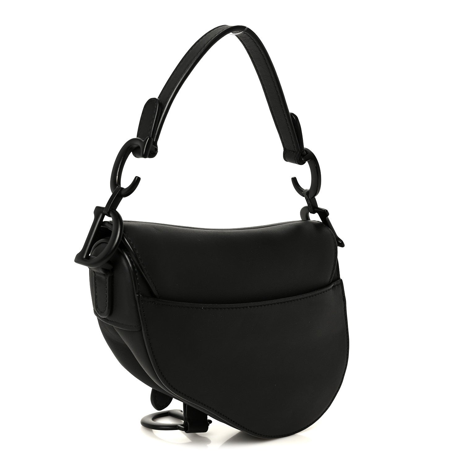 Ultra Matte Calfskin Mini Saddle Bag Black