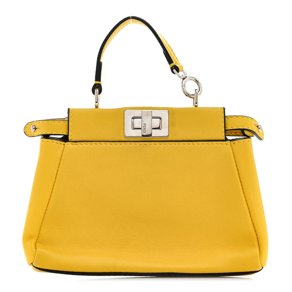 Shiny Nappa Micro Peekaboo Iconic Satchel Sunflower