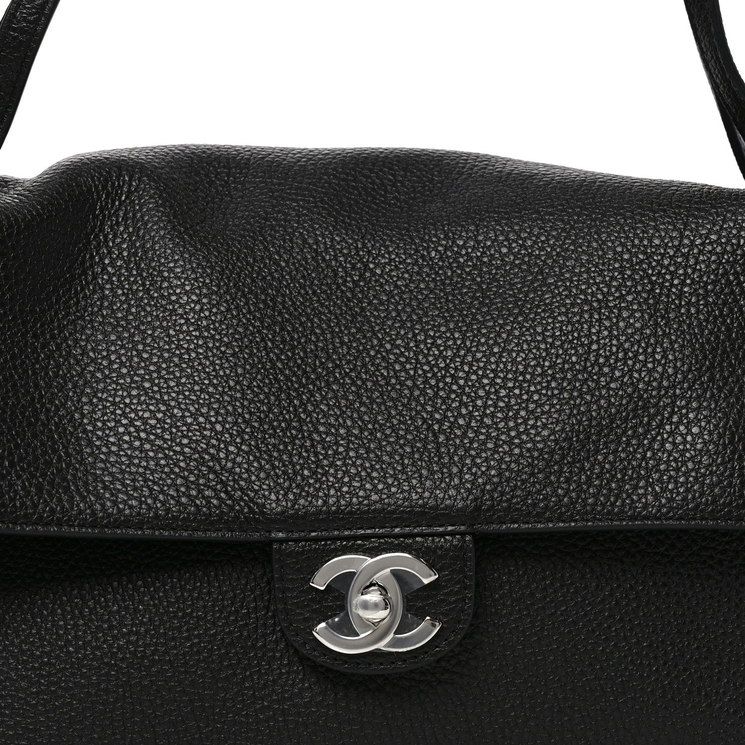 Grained Calfskin Small Souplissimo Maxi Flap Black