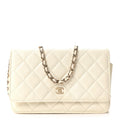 Caviar Quilted Wallet On Chain WOC White