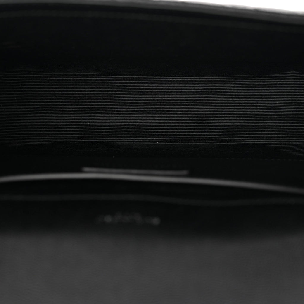 Grain De Poudre Textured Mixed Matelasse Triquilt Medium Monogram Satchel Black
