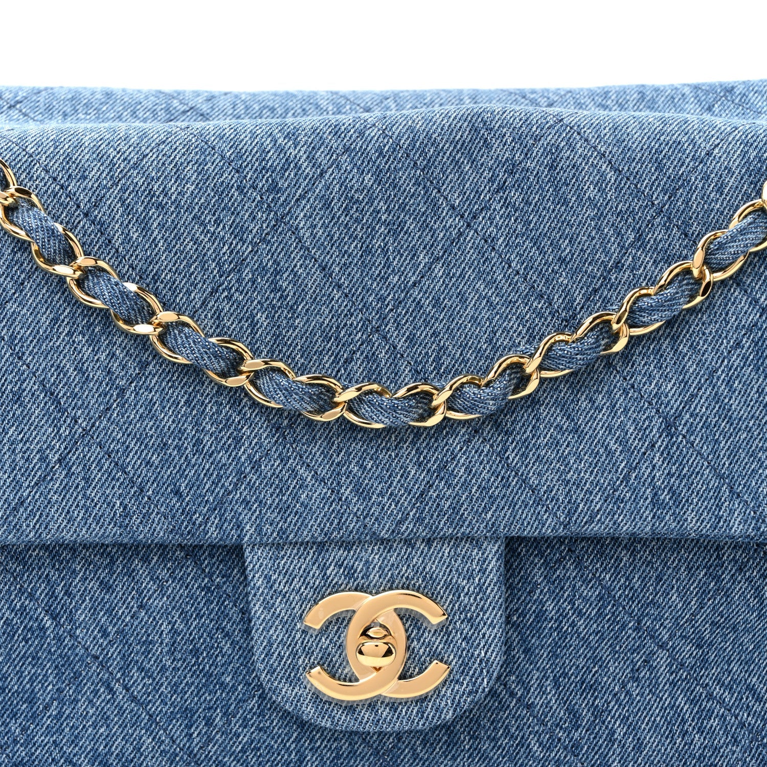 Denim Small Souplissimo Maxi Flap Blue