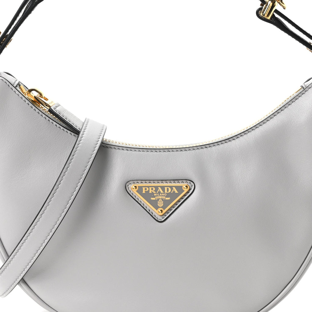 Soft Calfskin Arque Shoulder Bag Ardesia