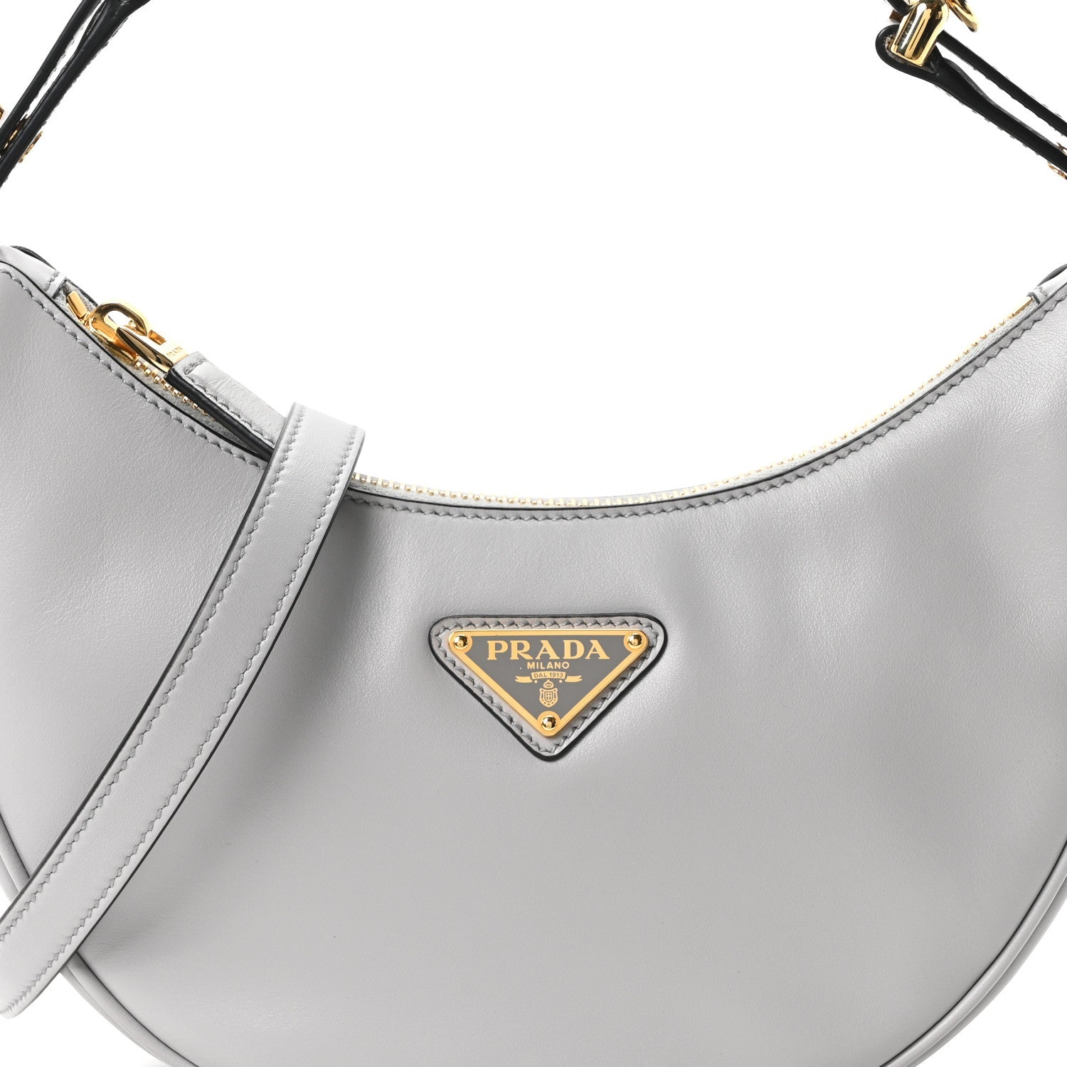 Soft Calfskin Arque Shoulder Bag Ardesia