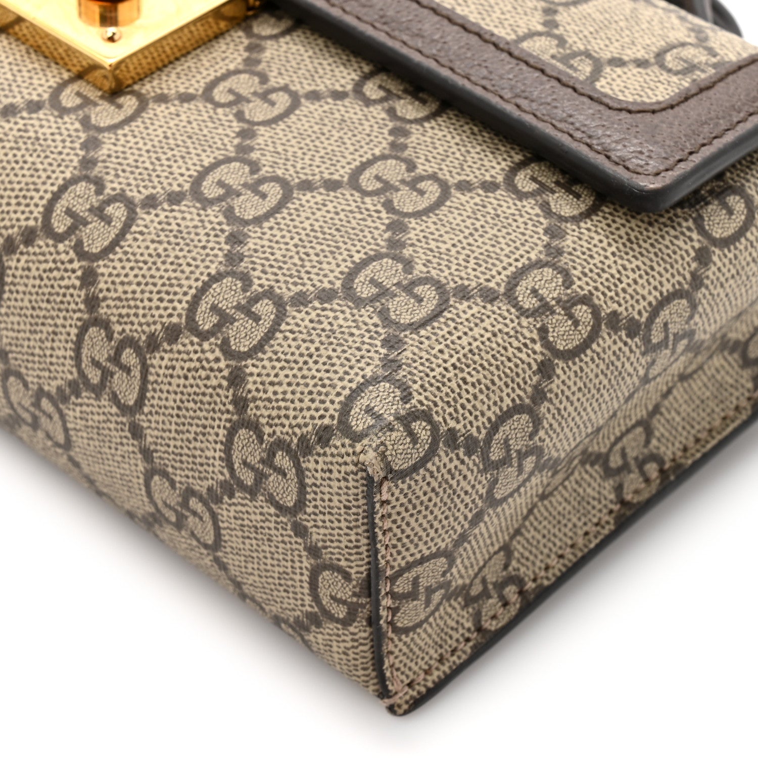 GG Supreme Monogram Calfskin Mini Ophidia Top Handle Bag Beige Ebony New Acero