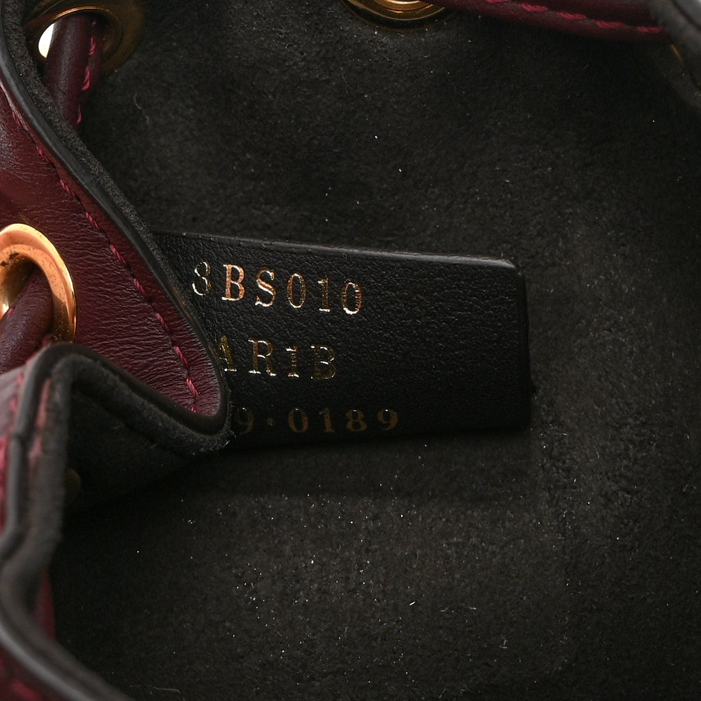 Chenille Vitello F is Fendi Micro FF Mini Mon Tresor Bucket Bag Rosso Roma