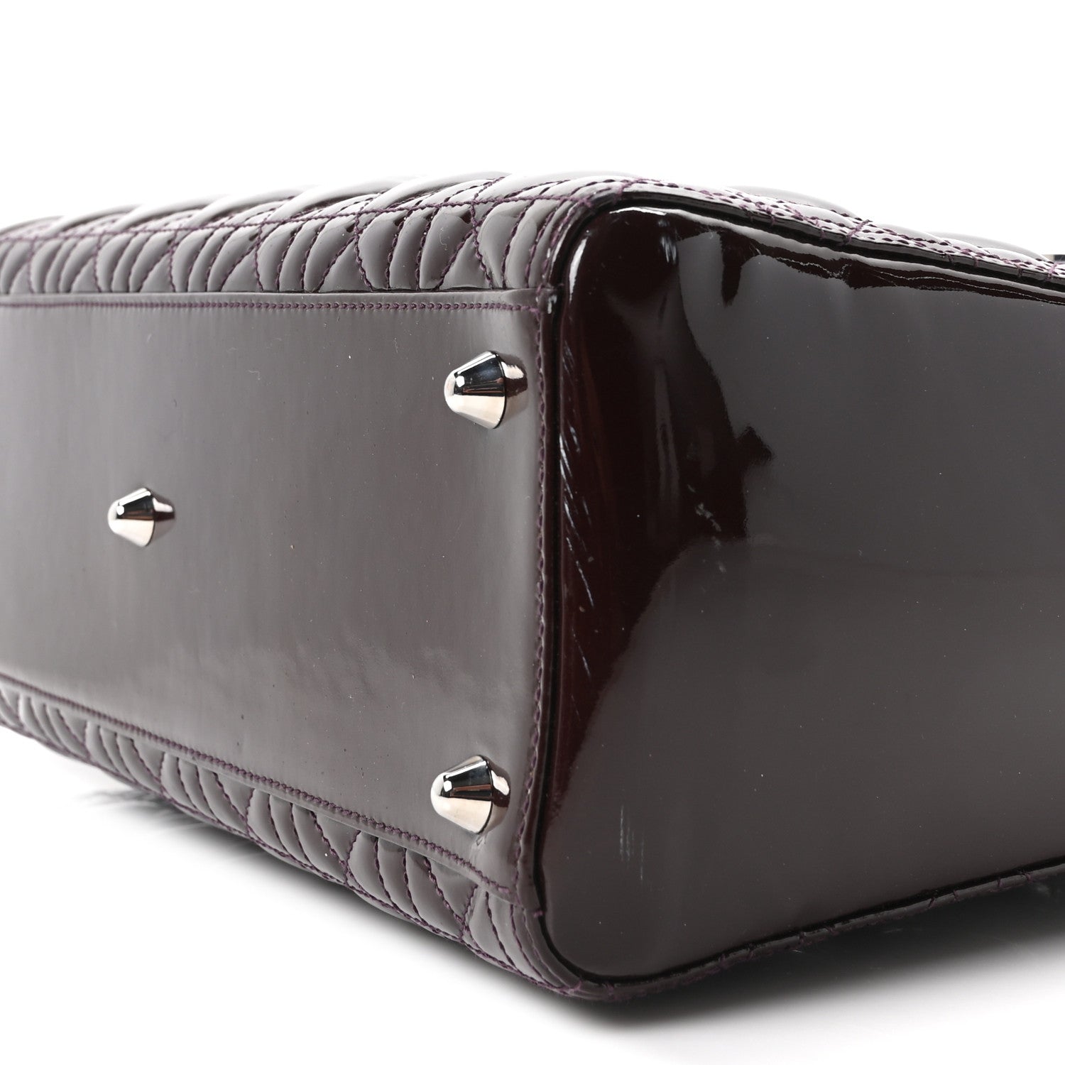 Patent Cannage Large Lady Dior Burgundy