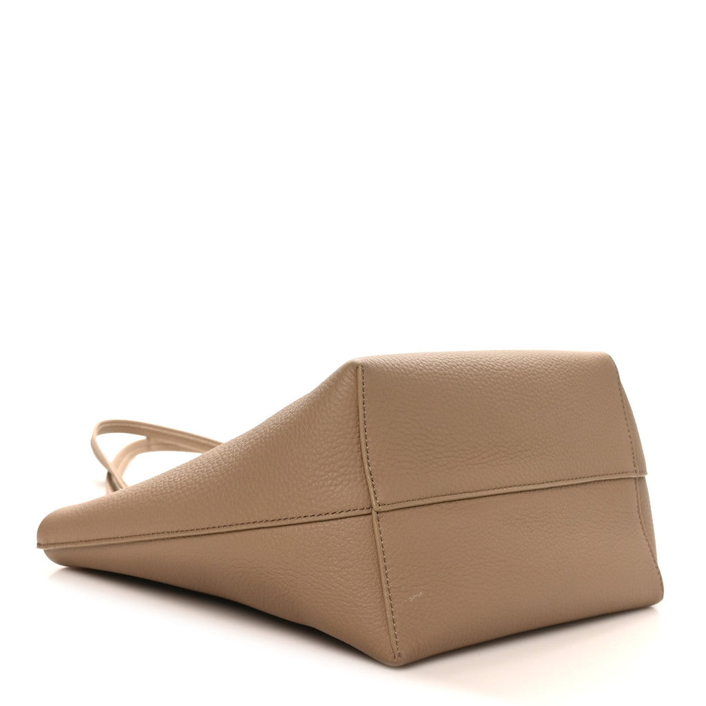 Matte Grained Calfskin Small Park Tote Taupe