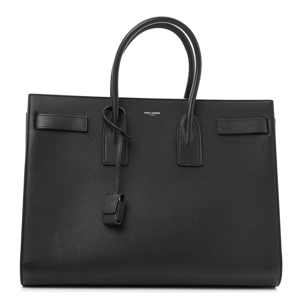 Grained Calfskin Large Sac De Jour Carryall Black