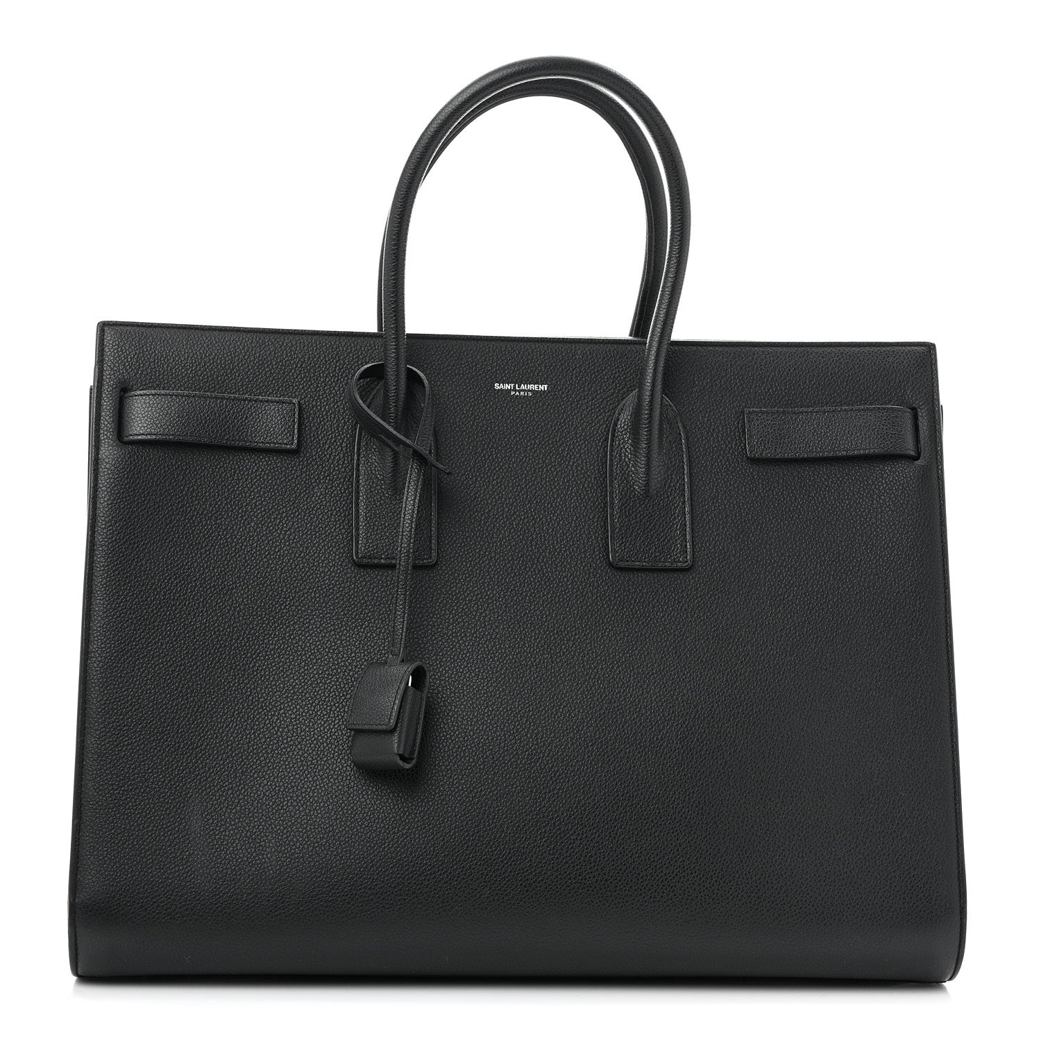 Grained Calfskin Large Sac De Jour Carryall Black