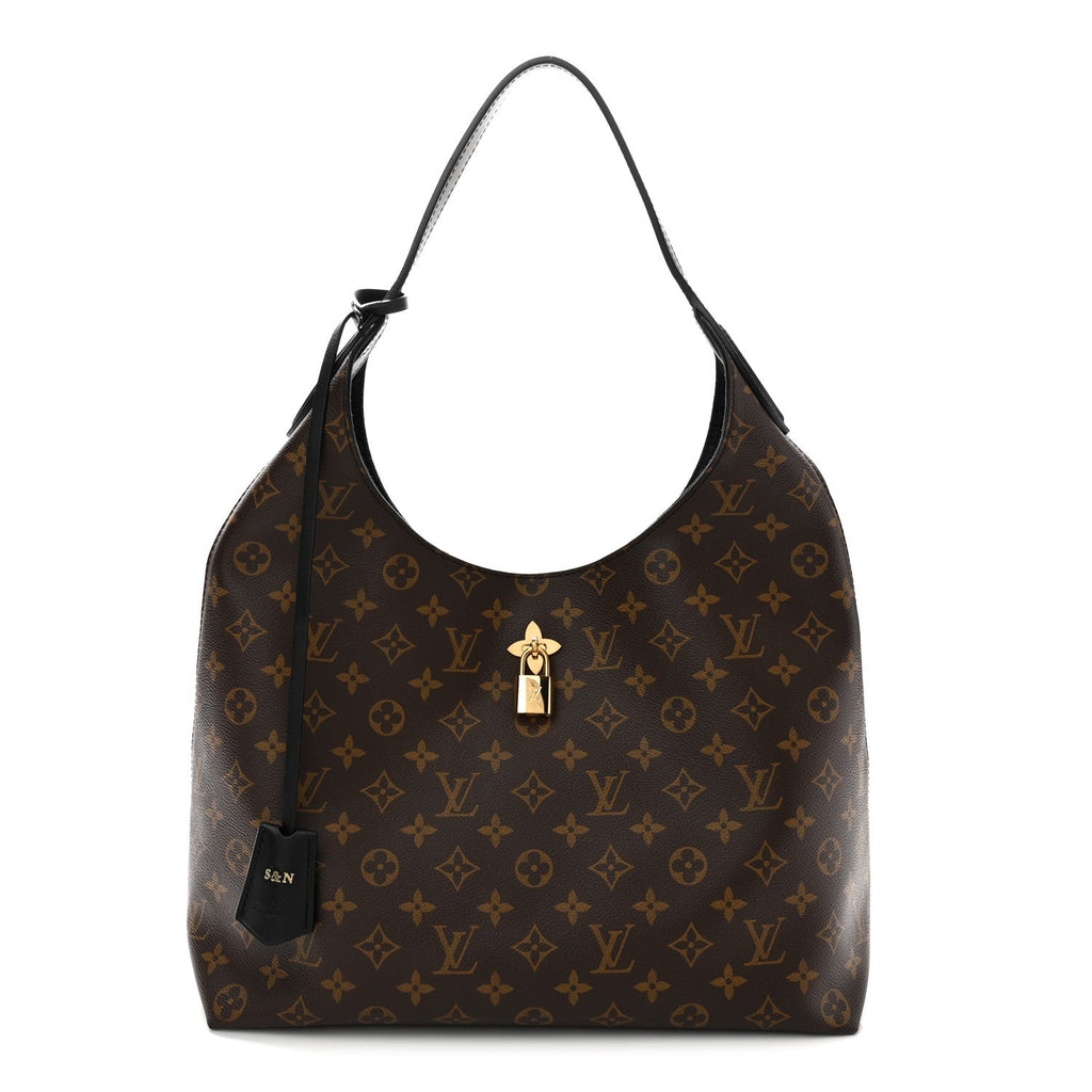 Monogram Flower Hobo Black