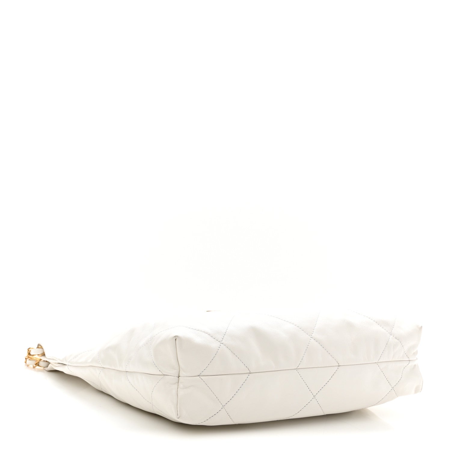 Shiny Calfskin Quilted Small Chanel 22 White