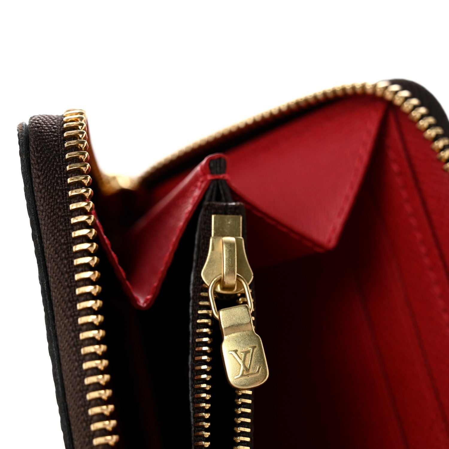 Damier Ebene Clemence Wallet Cherry