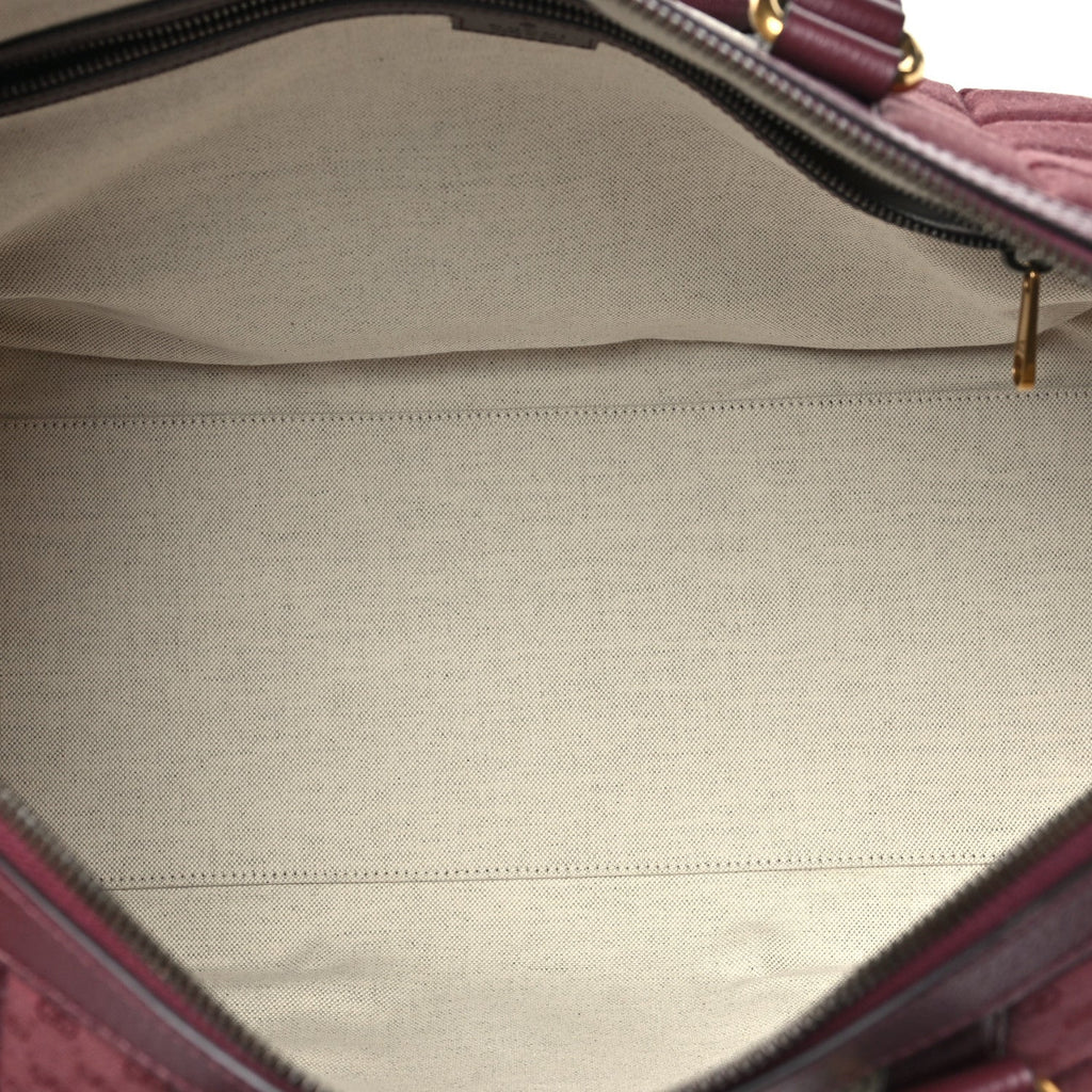 Monogram GG Mignon Textured Dollar Calfskin GG Supreme Monogram Quilted Medium Savoy Duffle Bag Burgundy Beige Ebony