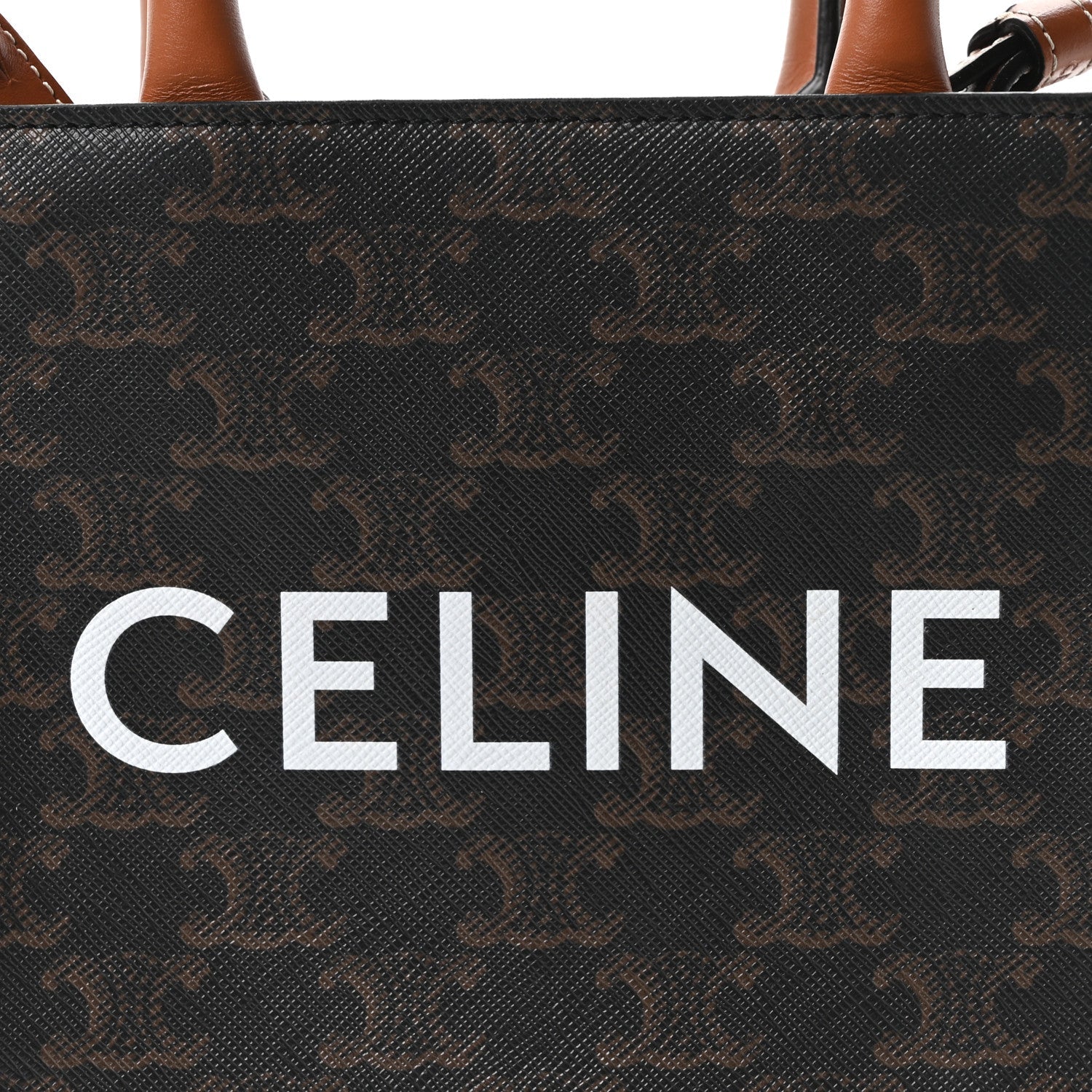 Triomphe Canvas Calfskin Mini Vertical Cabas Tan