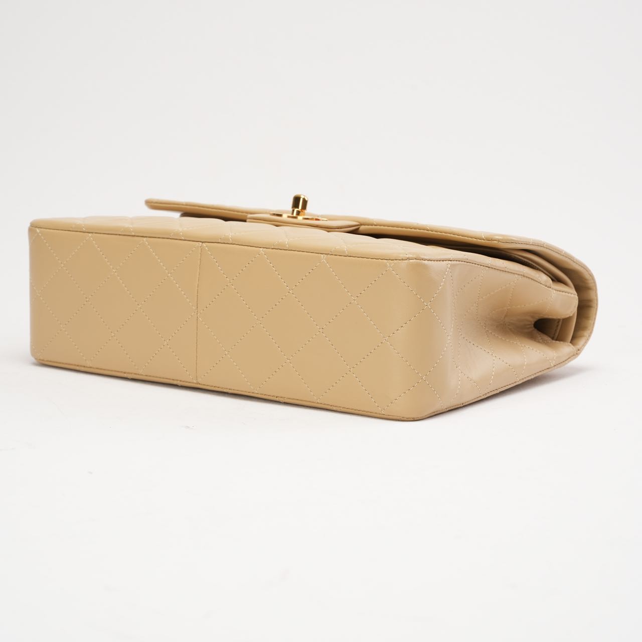 Chanel Vintage Medium Beige Classic Double Flap Bag 1991