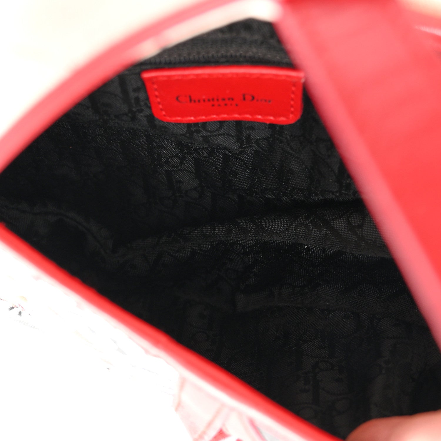 Canvas Hardcore Pierced Saddle Bag White Red Black