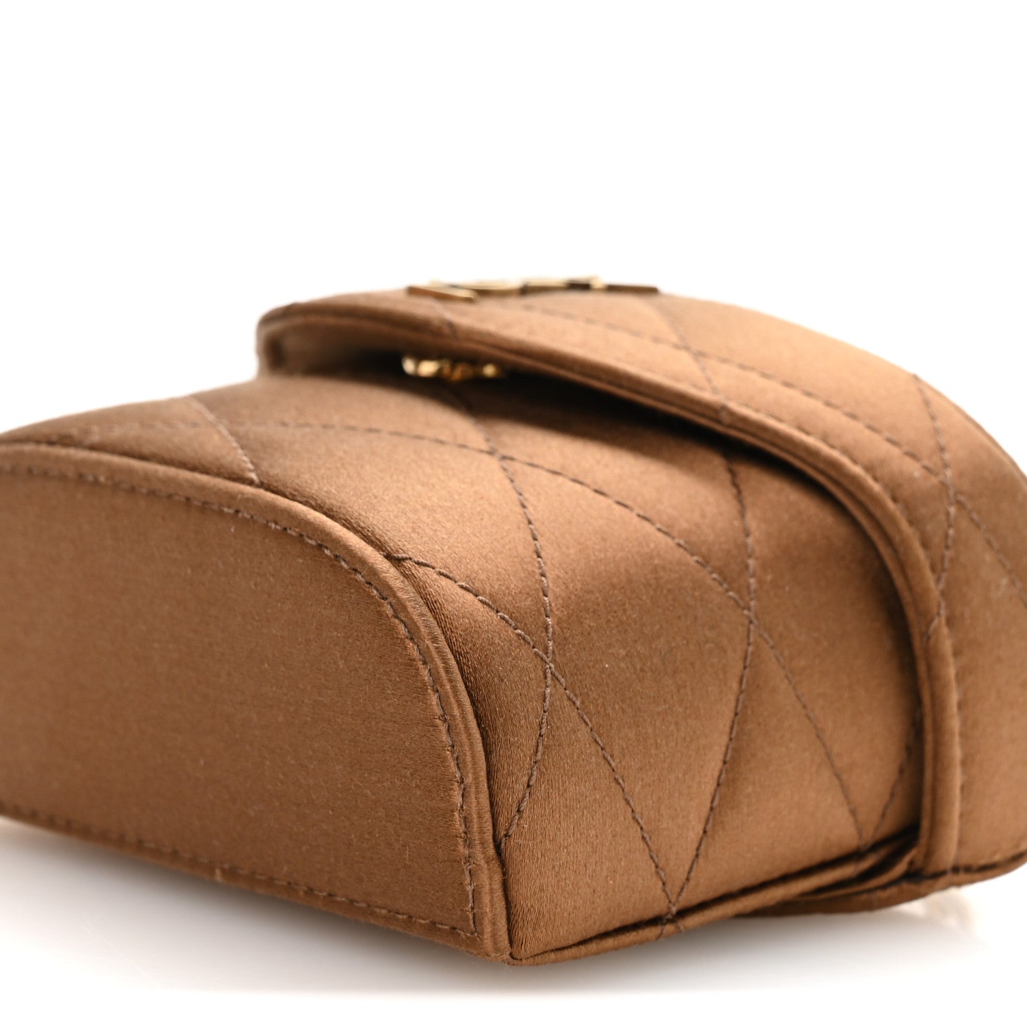 Satin Matelasse Monogram Micro June Box Bag Bitter Cocoa