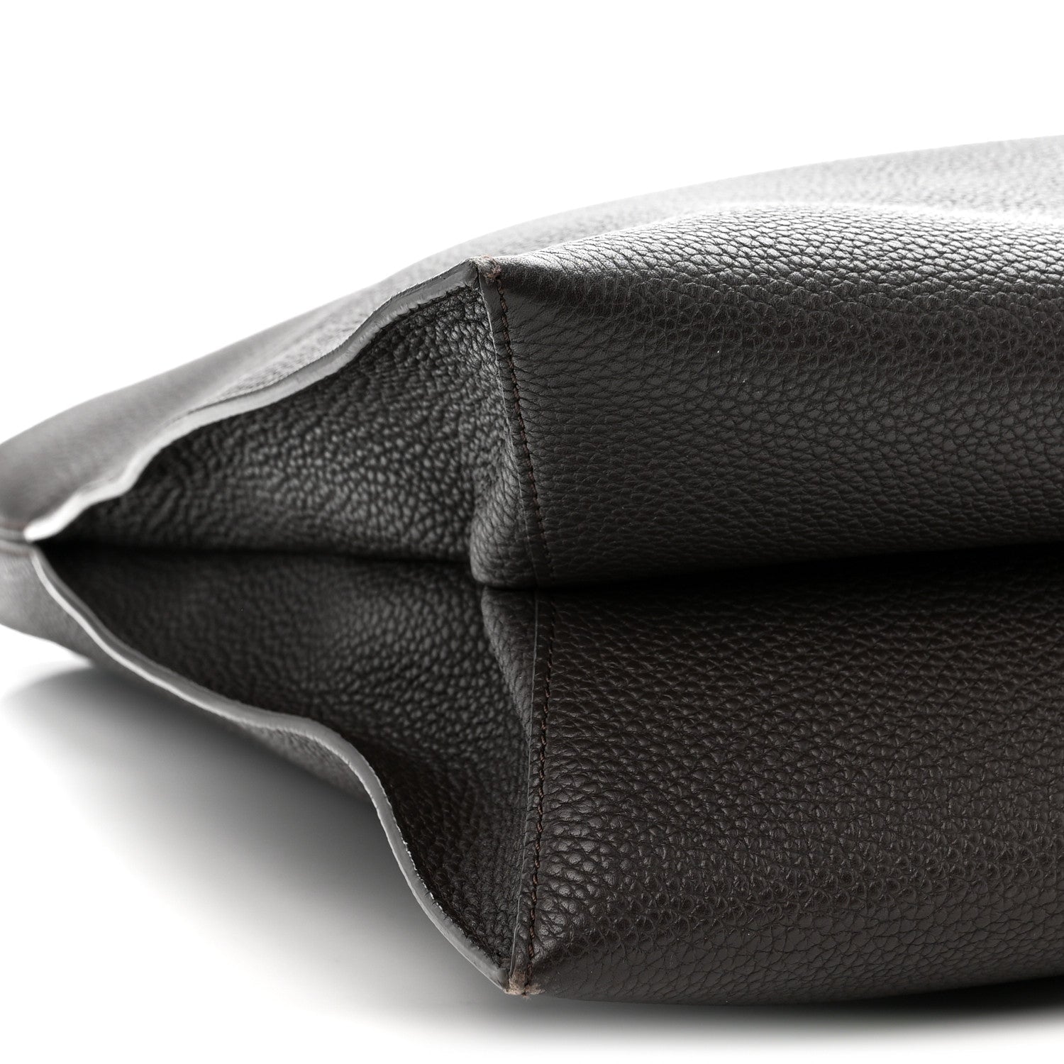 Pebbled Calfskin Large Alix Padlock Zip Hobo Bag Dark Brown
