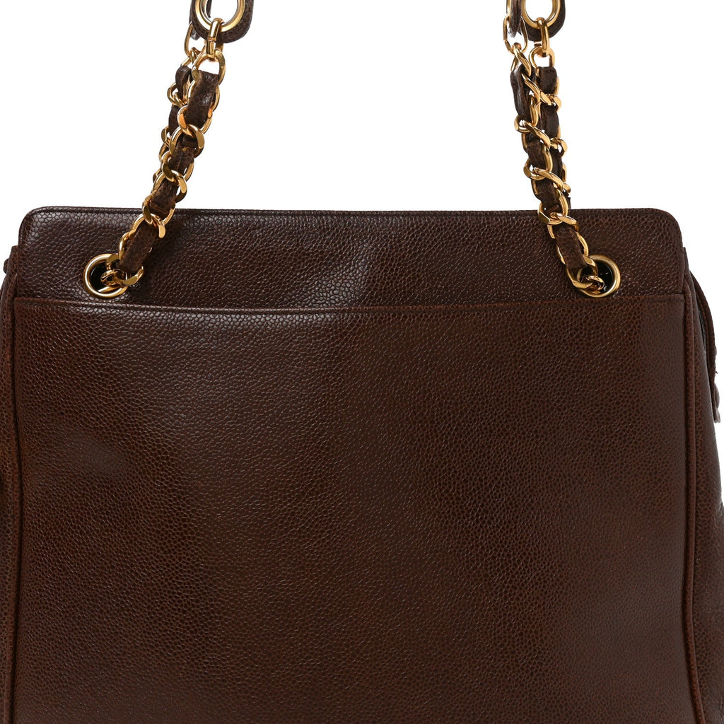 Caviar Triple CC Shoulder Bag  Dark Brown