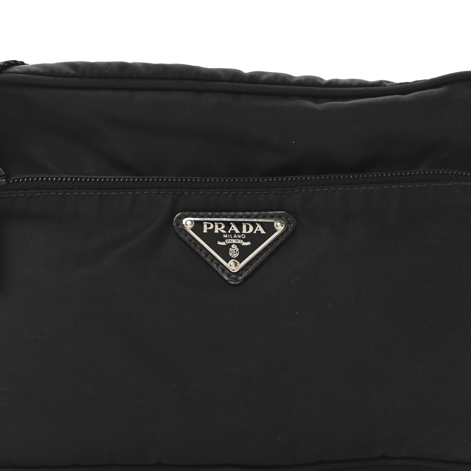 Tessuto Nylon Triangle Shoulder Bag Black