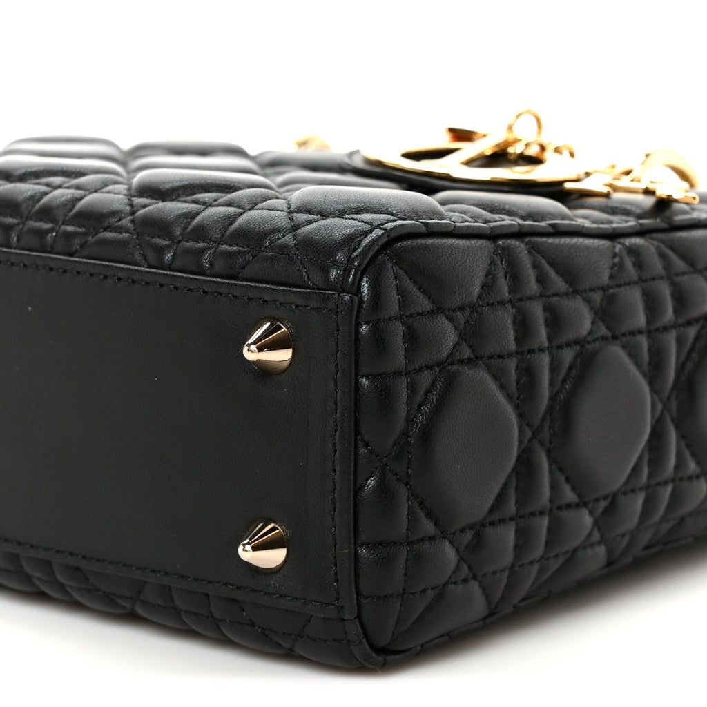 Lambskin Cannage Small Lady Dior Black