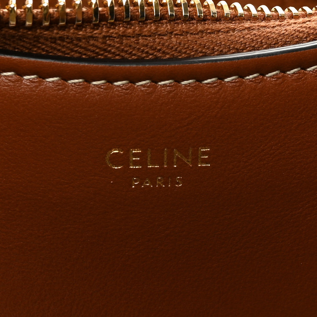 Smooth Calfskin Medium Strap Ava Shoulder Bag Tan
