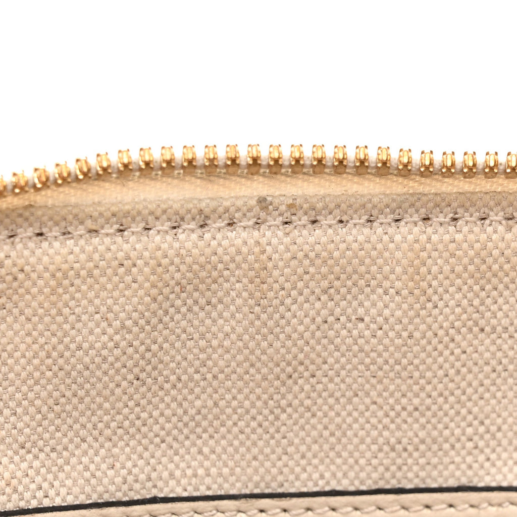 GG Supreme Monogram Azalea Calfskin Small Horsebit 1955 Top Handle Bag Beige Ebony Mystic White
