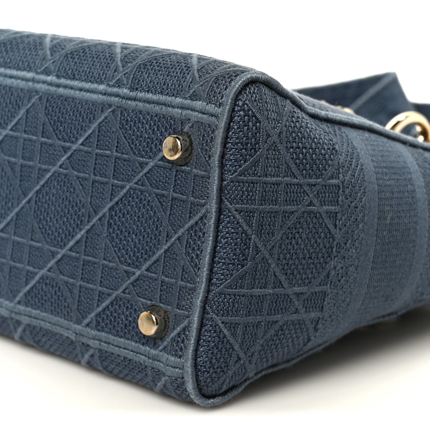 Canvas Embroidered Cannage Medium Lady D-Lite Denim Blue
