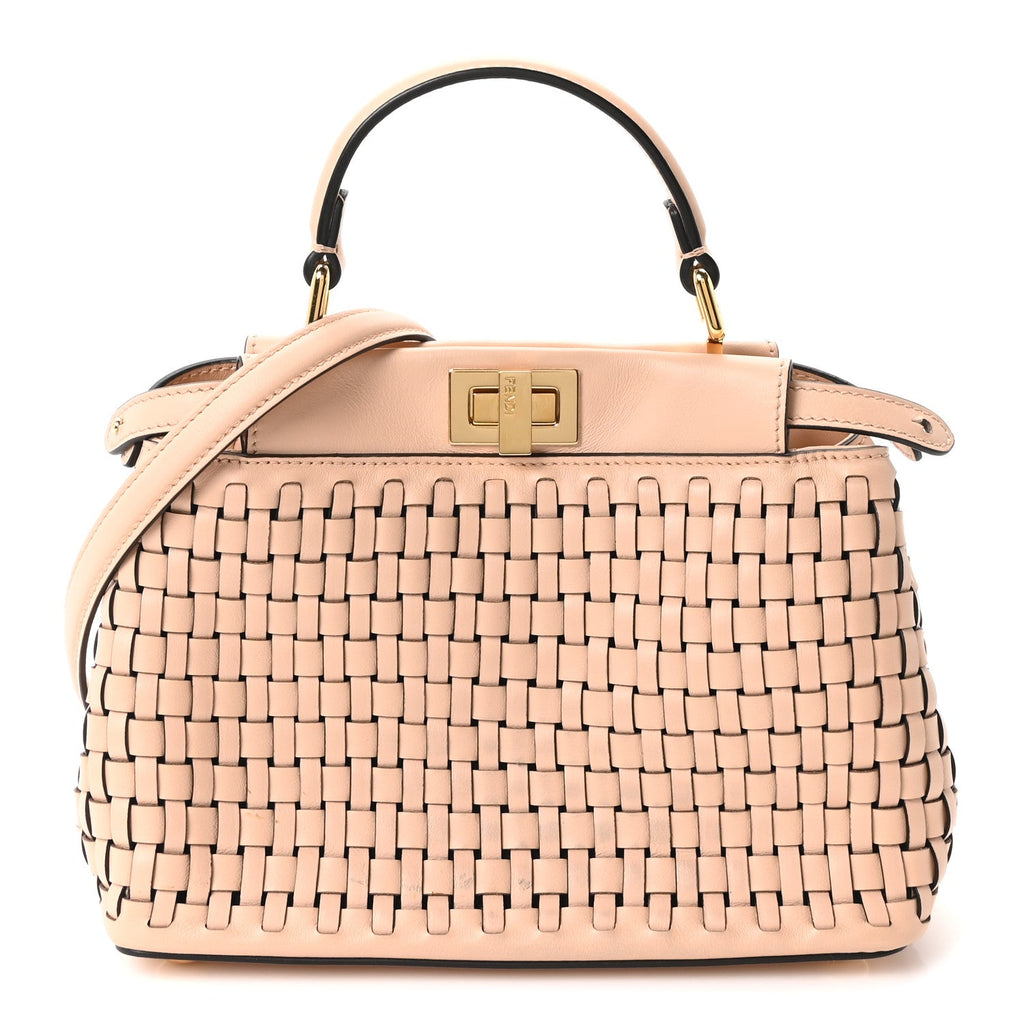 Vitello Grace Intreccio Mini Peekaboo Iconic Satchel Light Rose