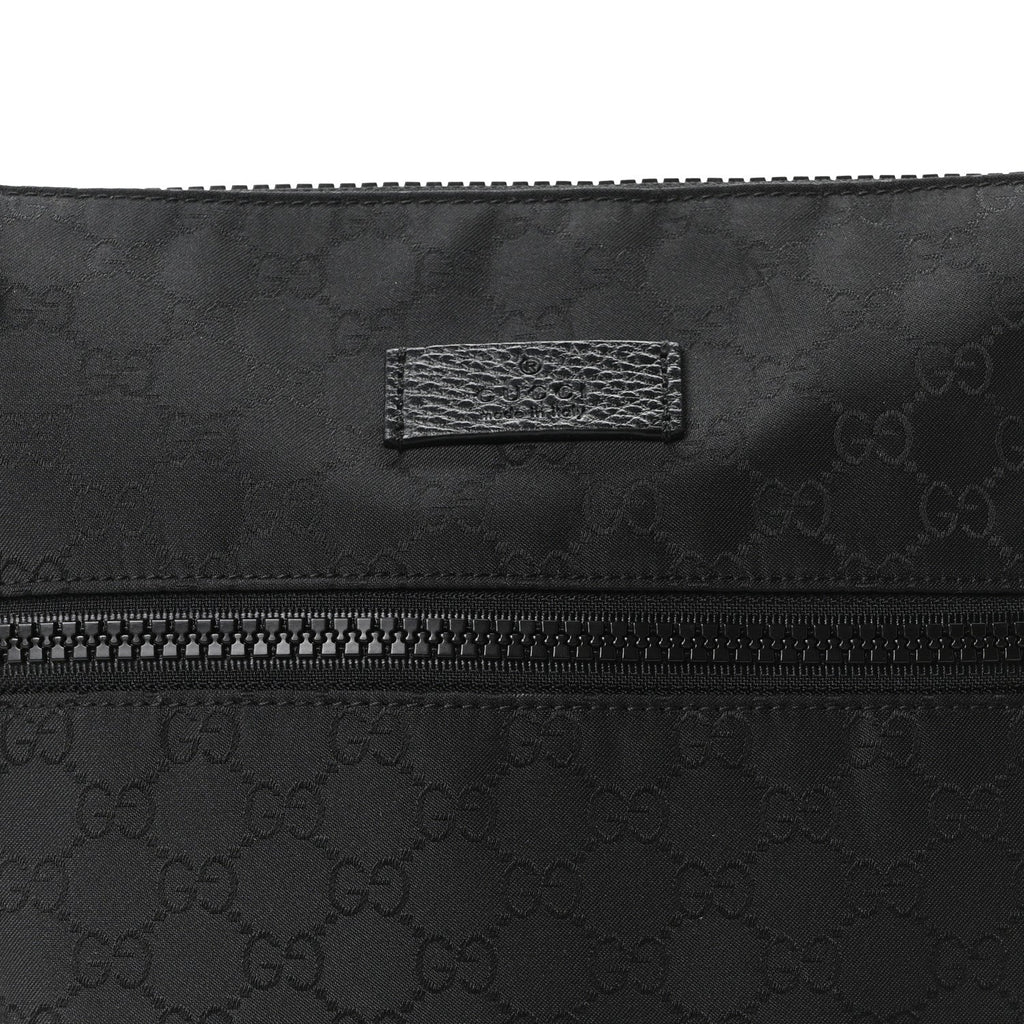 Nylon Monogram Small Flat Messenger Bag Black