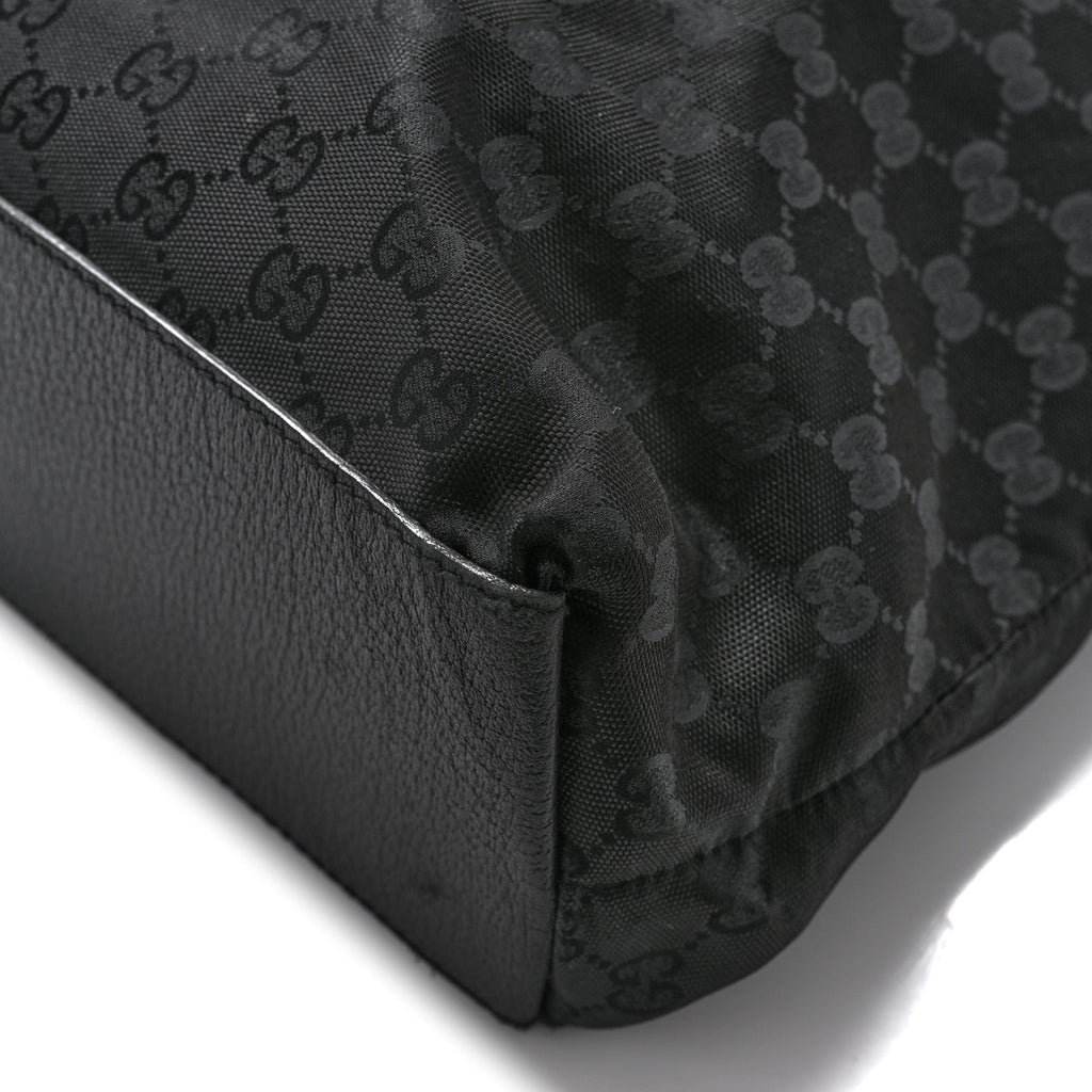 GG Monogram Large Web Handle Vertical Tote Black