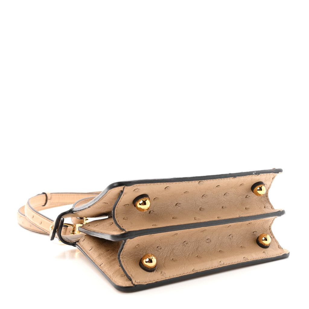 Ostrich Shiny Nappa Petite Peekaboo I SEE U Satchel Sasso