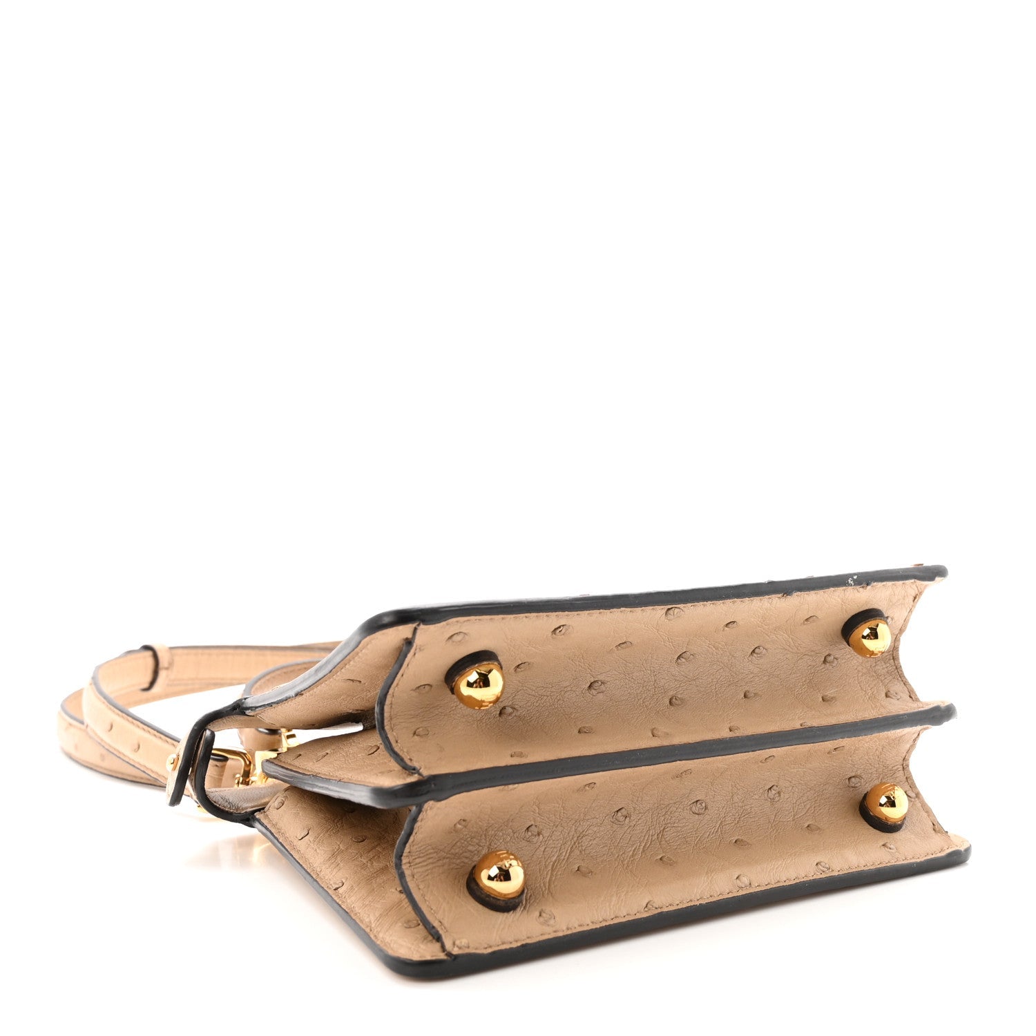 Ostrich Shiny Nappa Petite Peekaboo I SEE U Satchel Sasso
