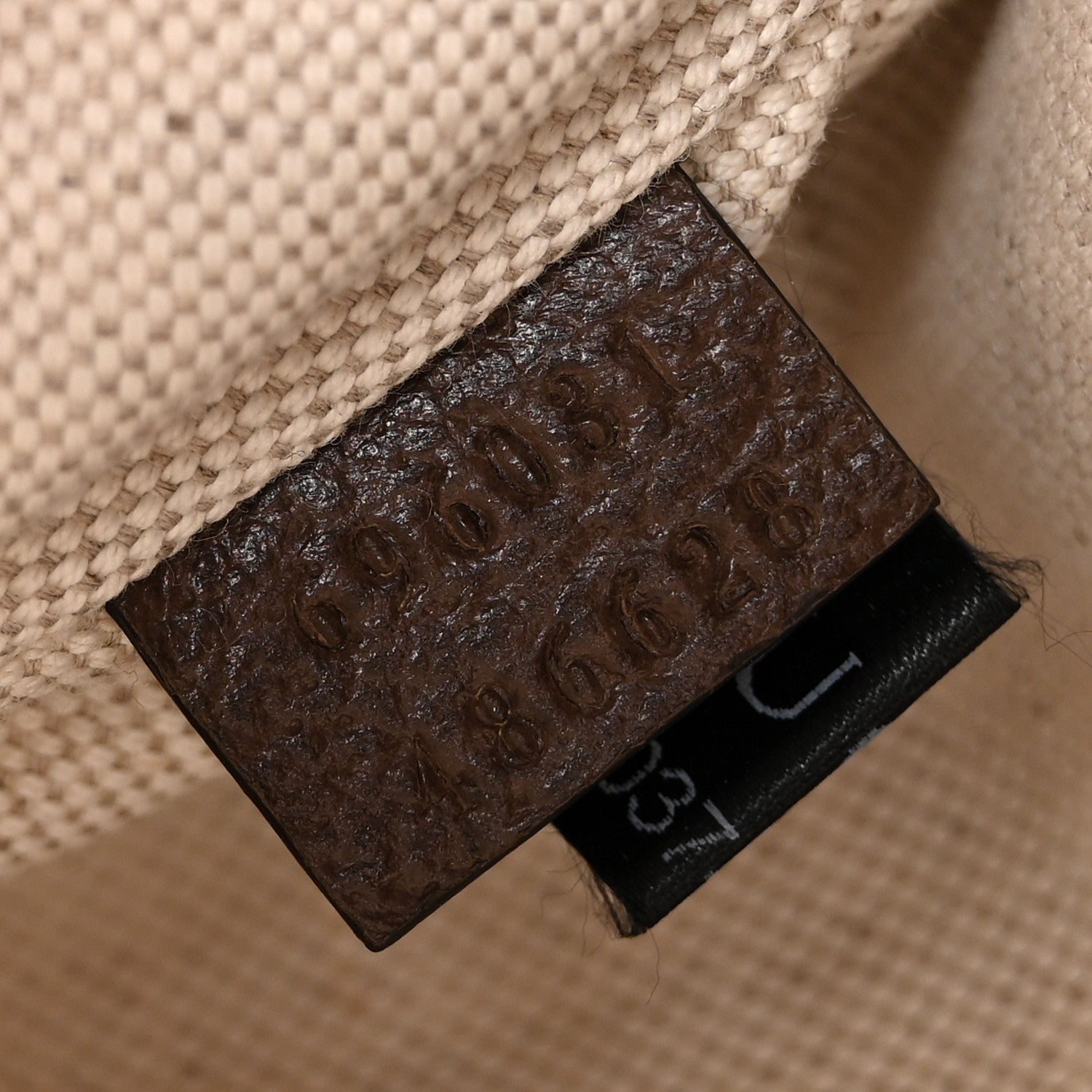 Monogram Jumbo GG Textured Dollar Calfskin Web Belt Bag Camel Ebony New Acero