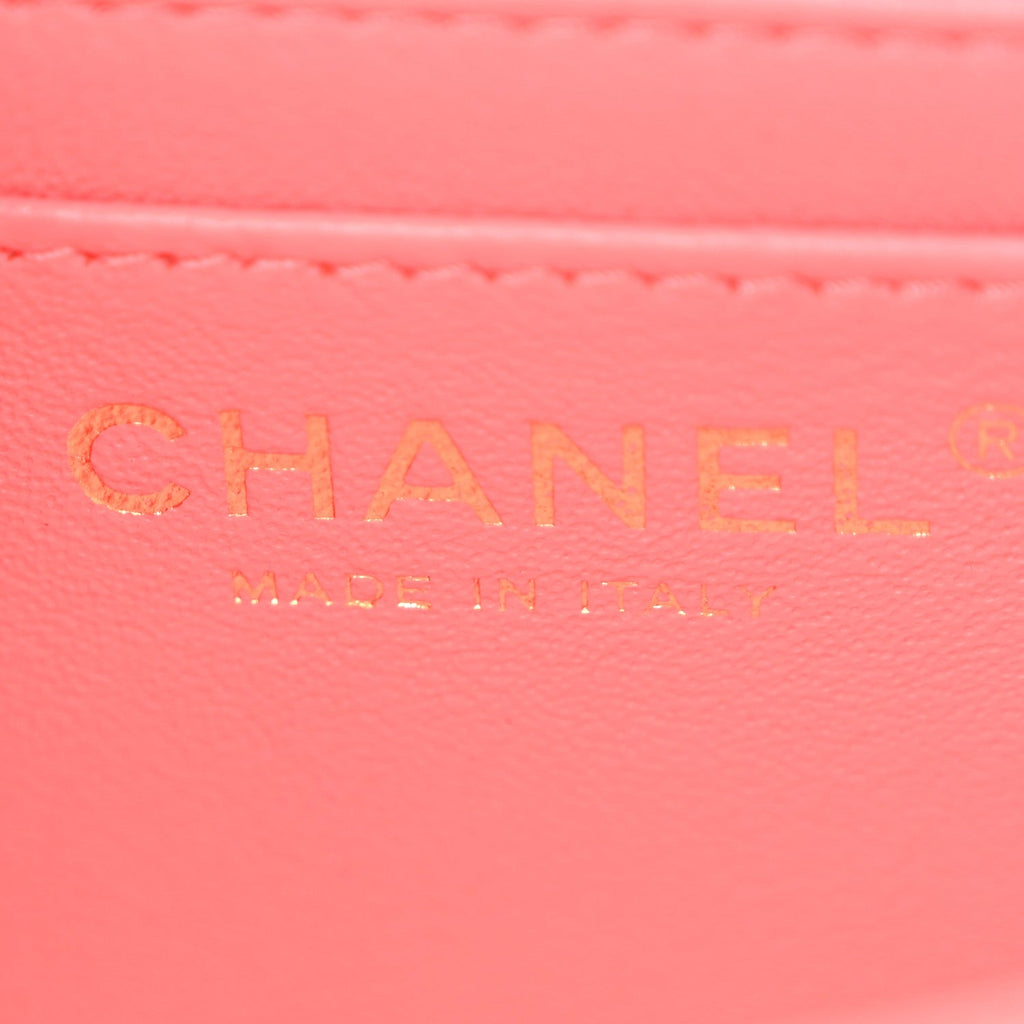 Lambskin Quilted Mini Rectangular Flap Pink