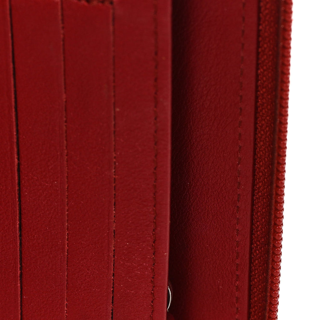 Caviar Large CC Timeless Zip Around Organizer Wallet Red
