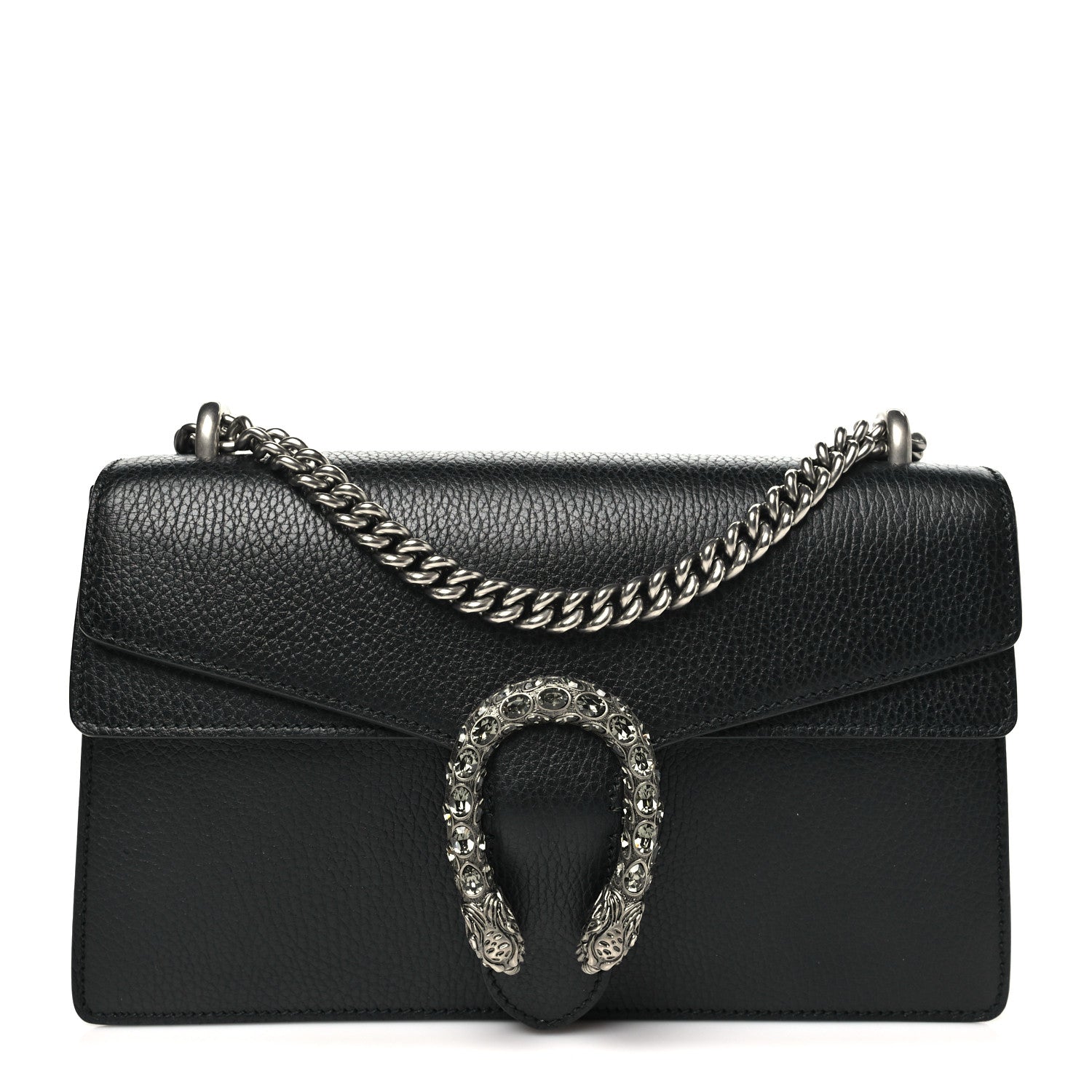 Pebbled Calfskin Small Dionysus Shoulder Bag Black