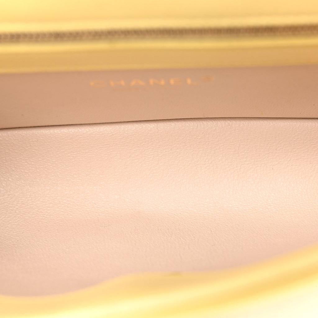 Lambskin Stitched Coco Luxe Small Flap Yellow