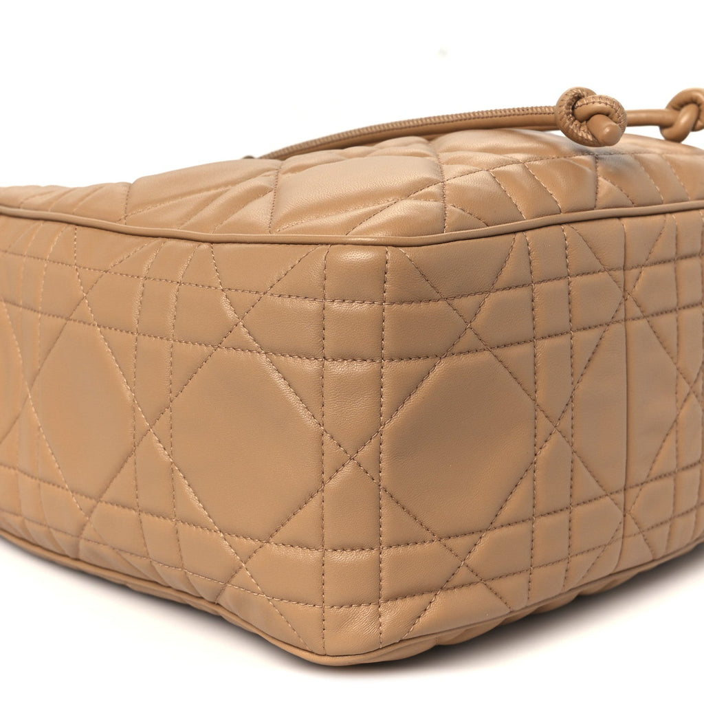 Calfskin Macrocannage Medium D-Motion Bag Light Gold