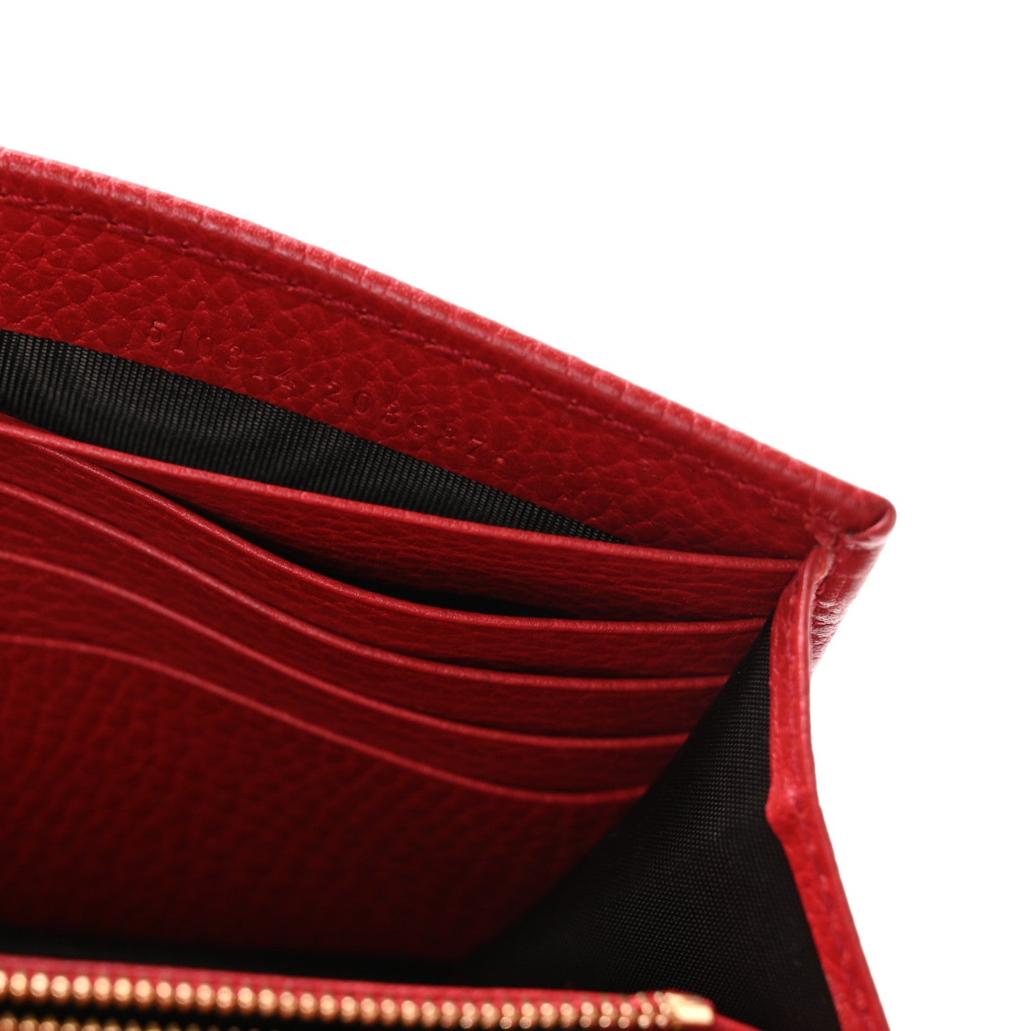 Dollar Calfskin Interlocking G Chain Wallet Red